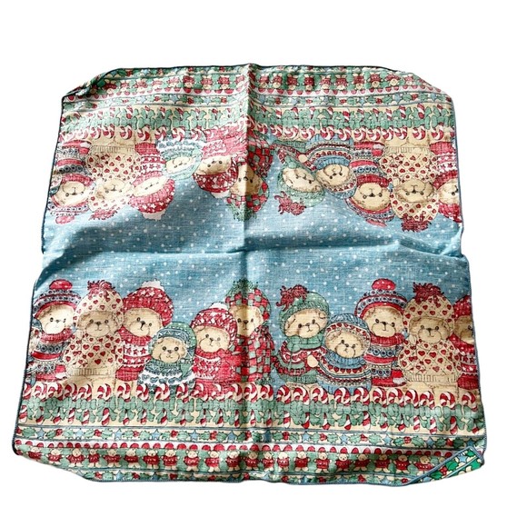 Leacock & Co Winter Christmas Teddy Bear Sweater Candy Table Runner & 6 Napkins - Picture 7 of 9